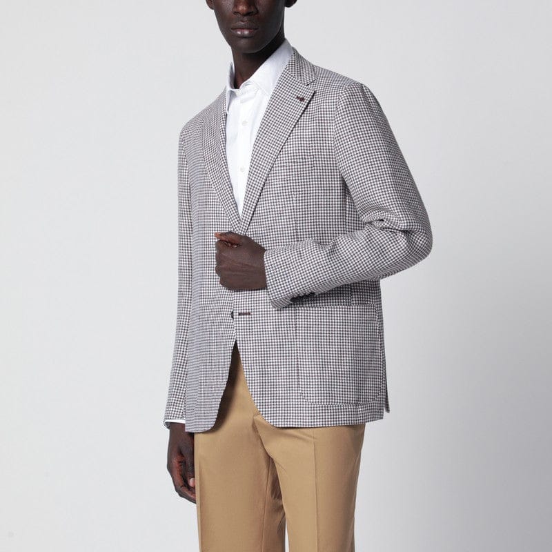 Coats & Jackets Tagliatore - Single-breasted jacket with brown pattern - 48 IT Brand