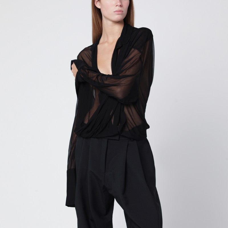 Shirts & Tops Francesco Murano - Semi-transparent black blouse - 44 IT Brand