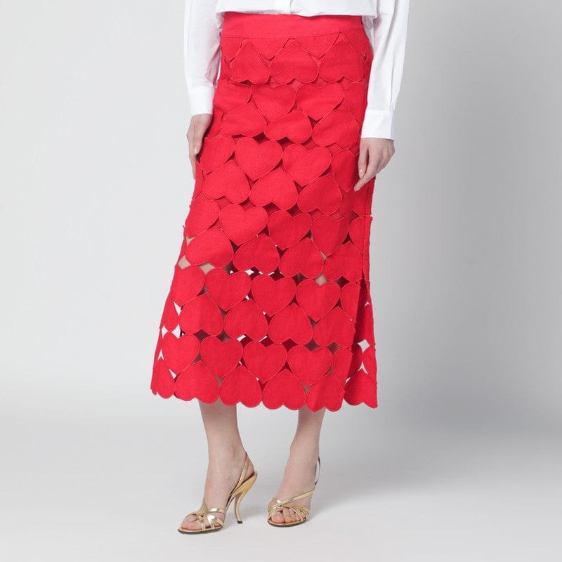Skirts FARM Rio - Red linen Hearts skirt - XS Brand