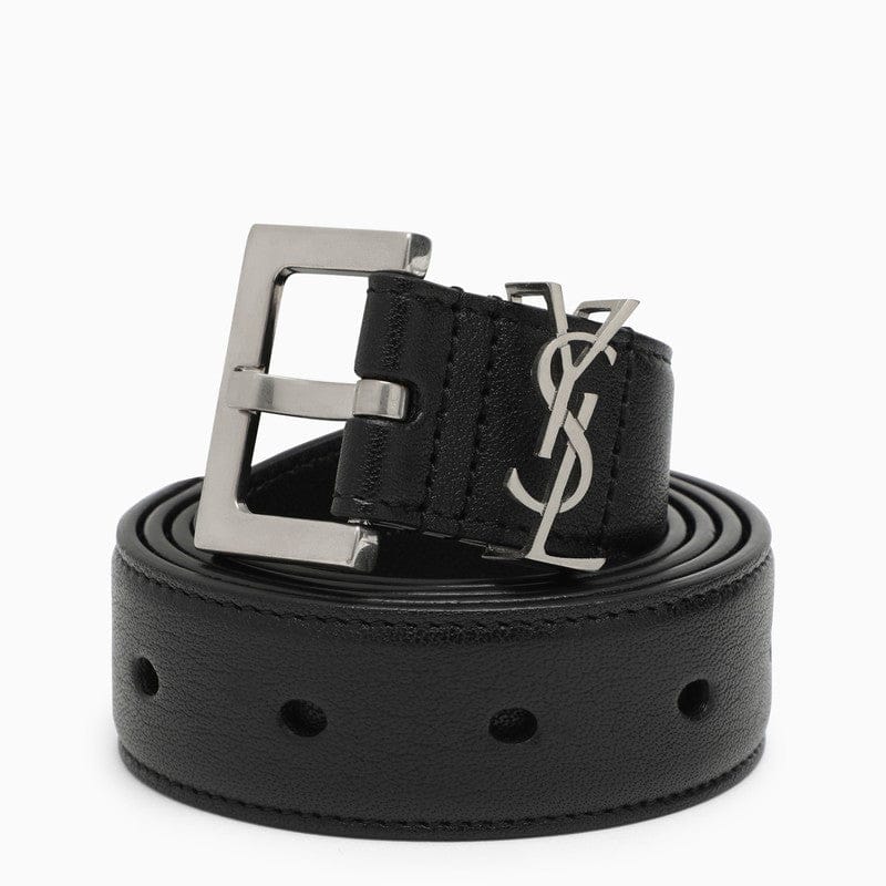 Belts Saint Laurent - Cassandre black leather belt - 100 EU Brand