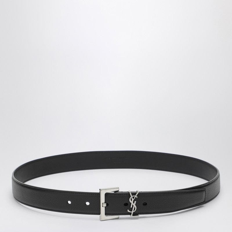 Belts Saint Laurent - Black Cassandre belt in grained leather - 95 EU Brand