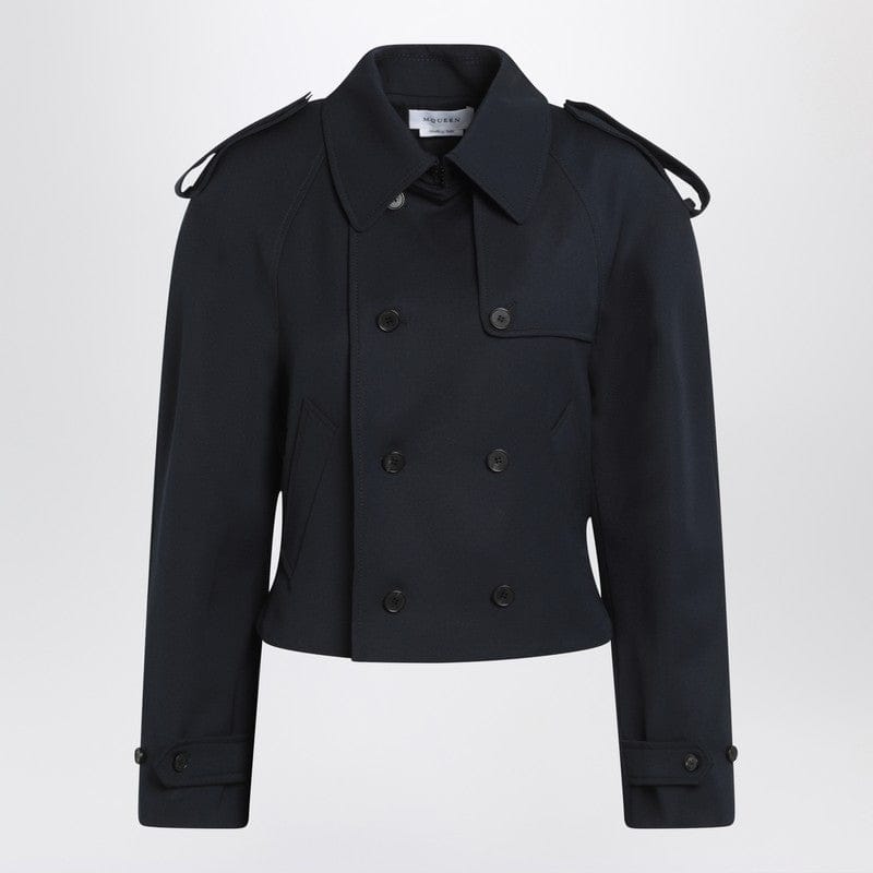 Coats & Jackets Alexander McQueen - Short double-breasted navy blue jacket - 42 IT Brand
