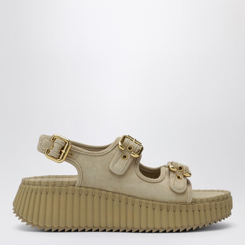 Shoes Chloé - Nama wedge sandals in sand - 36 IT Brand