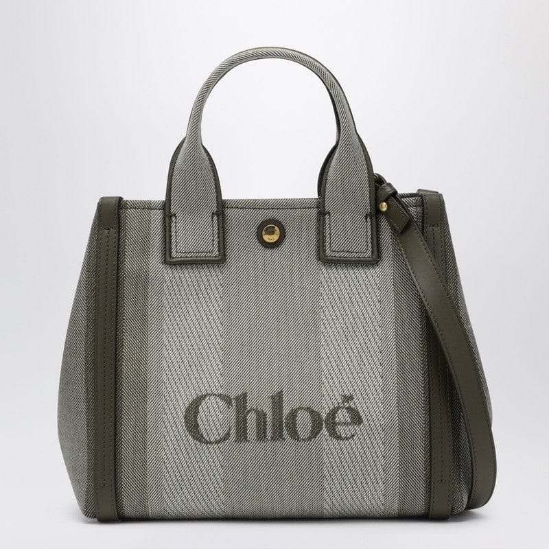 Shopping Totes Chloé - Carry Small tote bag in dark green striped canvas - One size Brand
