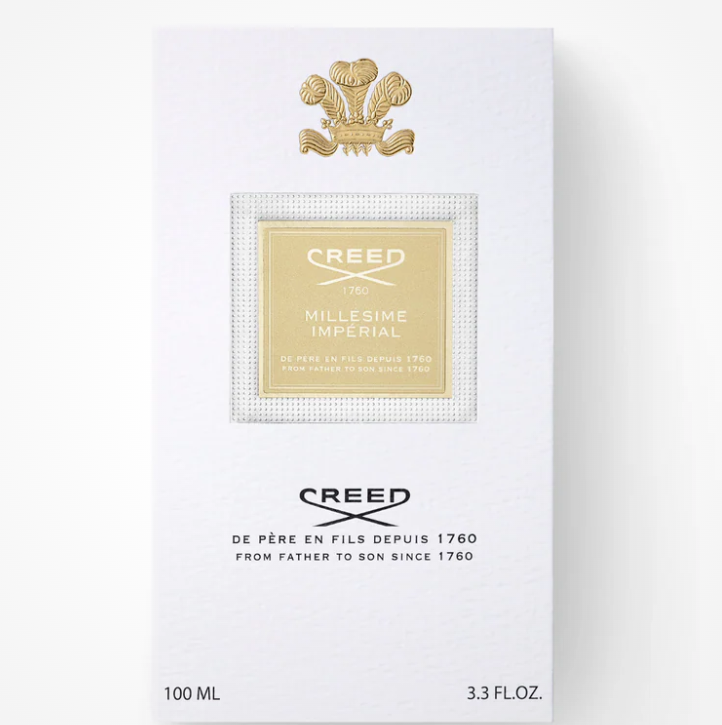 Creed Millesime Imperial perfume packaging on a white background
