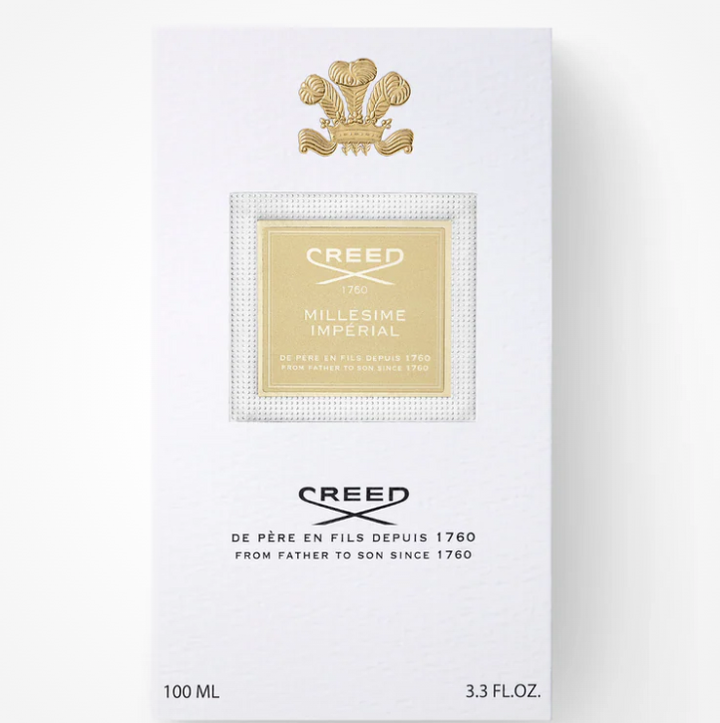 Creed Millesime Imperial perfume packaging on a white background
