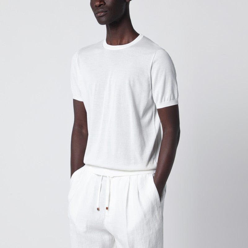 Shirts & Tops Drumohr - Crew neck t-shirt in milky white cotton - 48 IT Brand