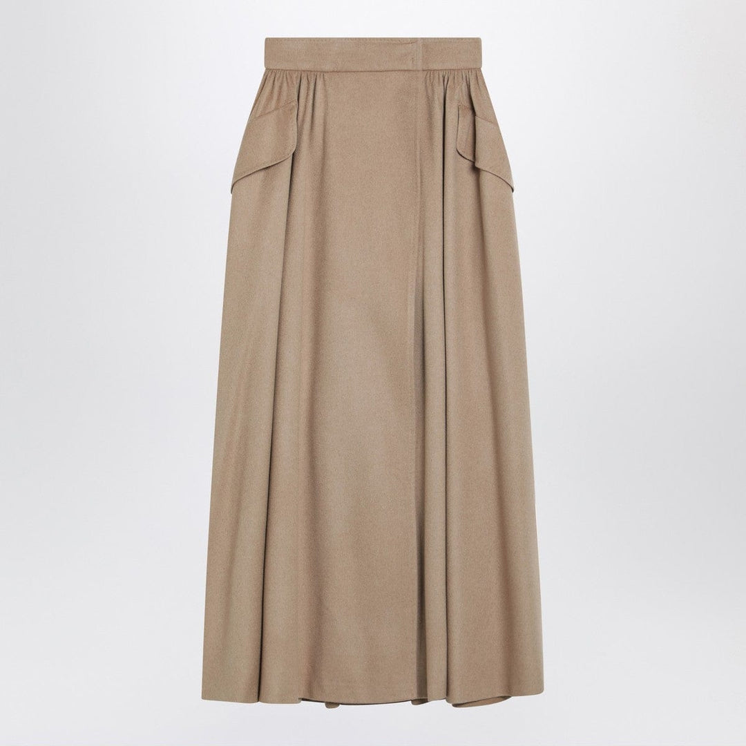 Skirts Max Mara Beige midi skirt in camel drap Brand