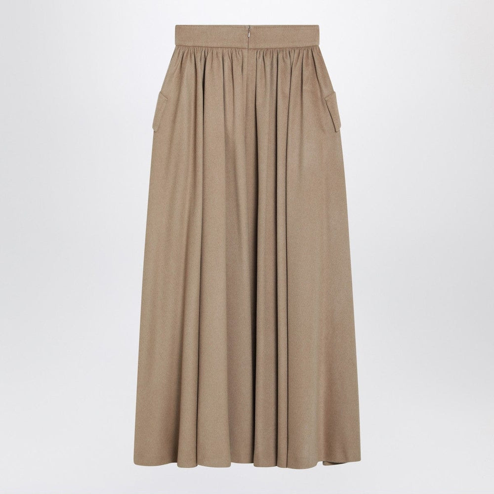 Skirts Max Mara Beige midi skirt in camel drap Brand