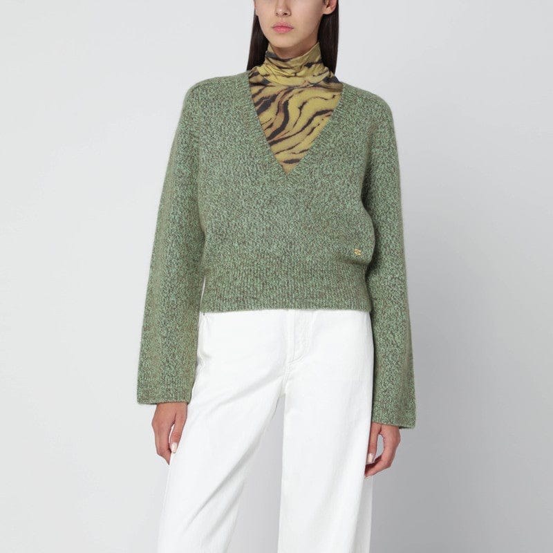 Shirts & Tops GANNI - Green wool-blend textured sweater - M Brand
