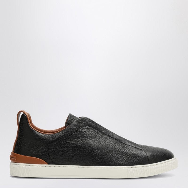 Shoes ZEGNA - Triple Stitch leather sneakers in black - 9,5 UK Brand