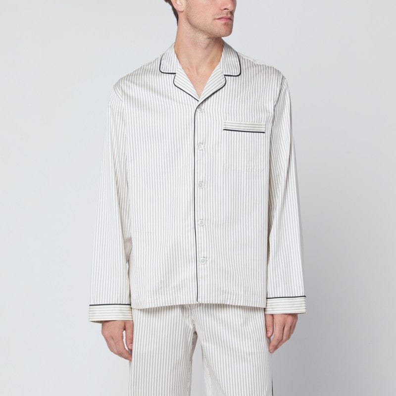 Underwear Tekla - Brown and white striped pyjama shirt - L Brand