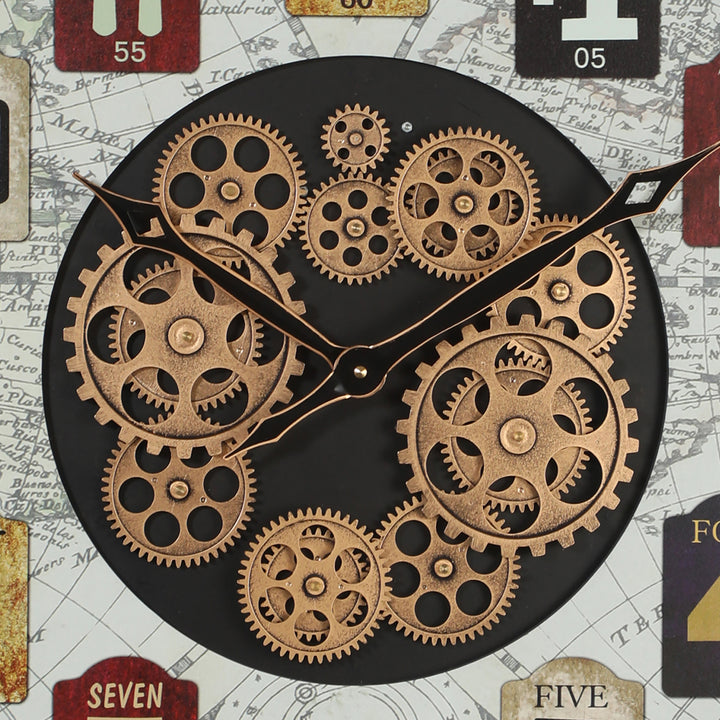 Wyn Round Moving Cogs Wall Clock