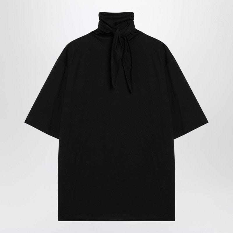 Shirts & Tops LEMAIRE - Black cotton T-shirt with scarf detail - M Brand