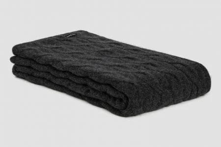 Bemboka Angora & Merino Wool Throws 130x230cm Charcoal Bemboka Chunky Cable Angora & Merino Wool Throw - Pre-Shrunk Brand