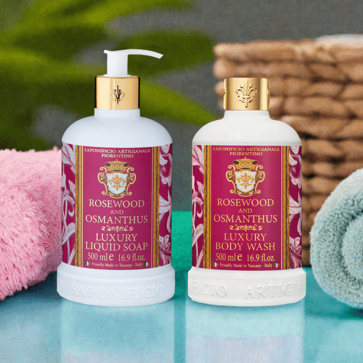 Saponificio Artigianale Fiorentino Body and Hand Wash Bundles Saponificio Artigianale Fiorentino Rosewood & Osmanthus Body & Hand Wash Set Brand