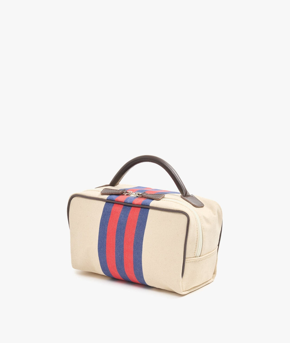 My Style Bags Cosmetic & Toiletry Bags My Style Bags Berkeley Rugby Toiletry Travel Bag Cream Red/Blue Stripes For Men Brand