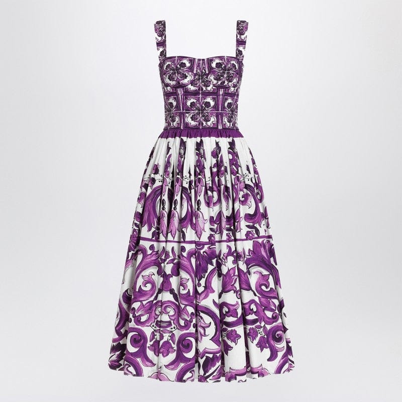 Dolce & Gabbana Dresses 38 Dolce & Gabbana Dolce&Gabbana Dress with purple majolica print in cotton poplin Dolce & Gabbana Dolce&Gabbana Dress with purple majolica print in cotton poplin Brand