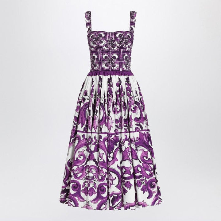 Dolce & Gabbana Dresses 38 Dolce & Gabbana Dolce&Gabbana Dress with purple majolica print in cotton poplin Dolce & Gabbana Dolce&Gabbana Dress with purple majolica print in cotton poplin Brand