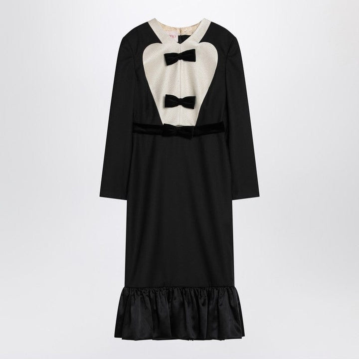 Valentino Dresses 42 Valentino Black Midi Wool Dress with Bows Valentino Black Midi Wool Dress with Bows Brand