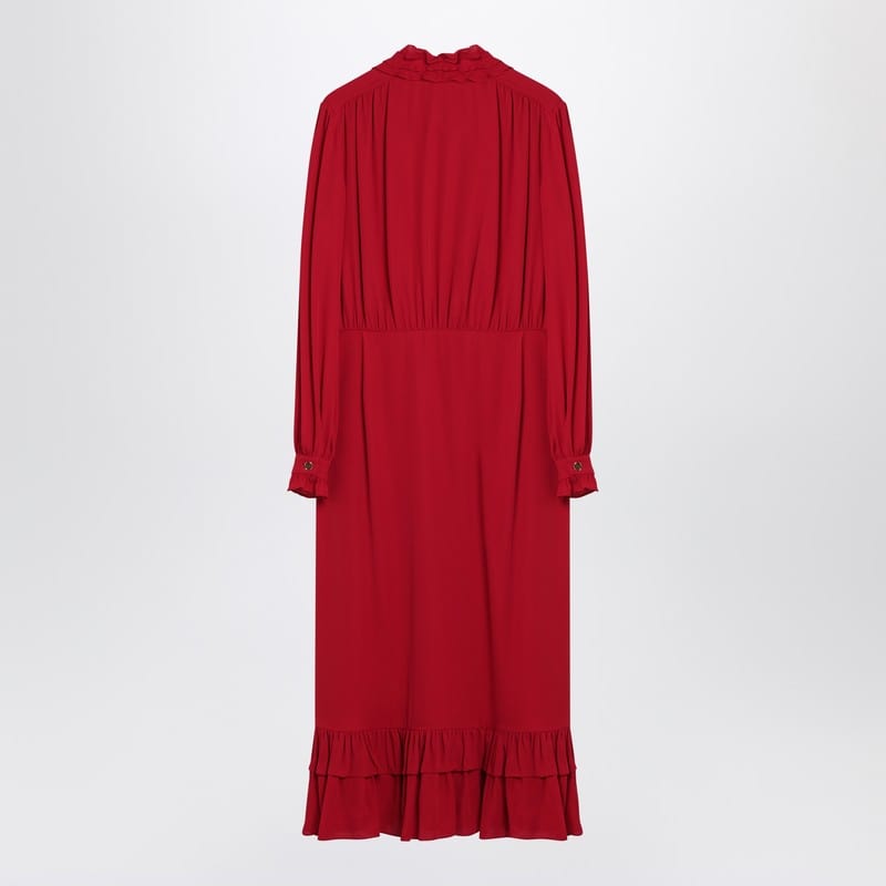 Valentino Dresses Valentino Red Dress with Ruffled Bow Valentino Red Dress with Ruffled Bow Brand