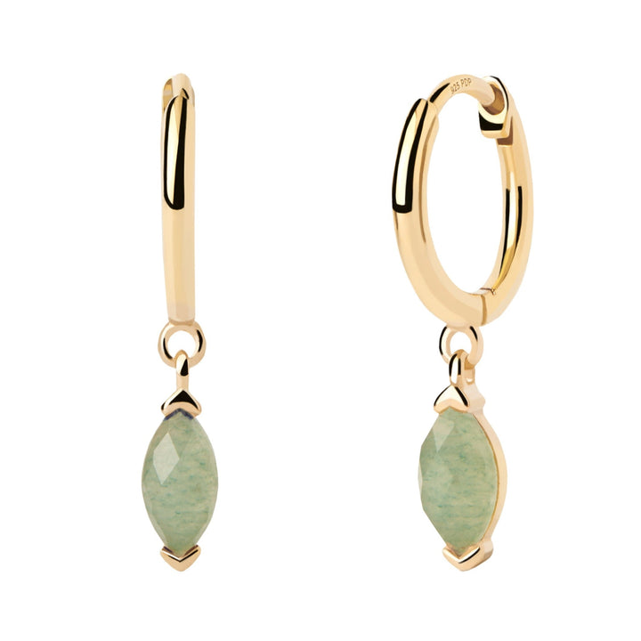 Heart & Grace Earrings Nomad Aventurine Hoops Brand