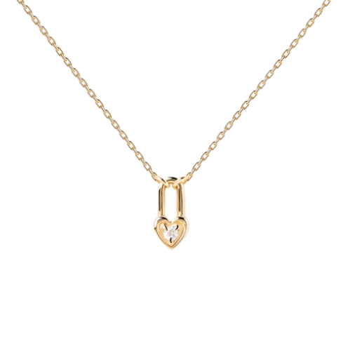 PDPaola Necklace PDPaola Heart Padlock 18k Gold Plated Necklace Brand