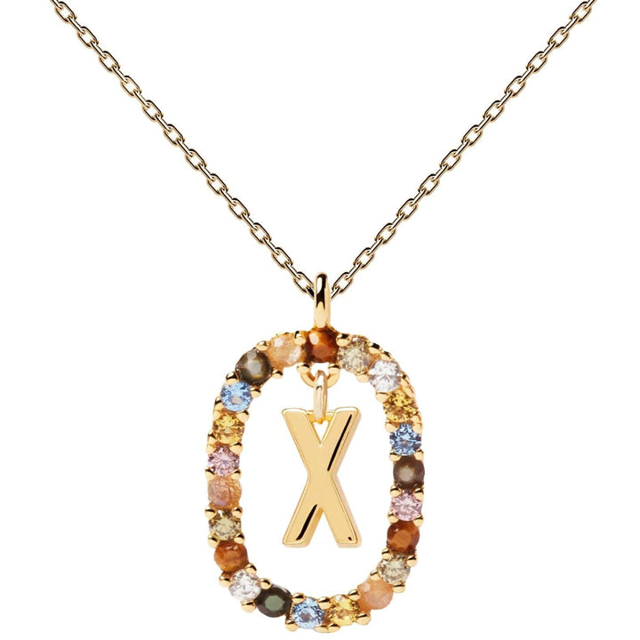 PDPaola Necklace PDPaola Letter 18k Gold Necklace X Brand