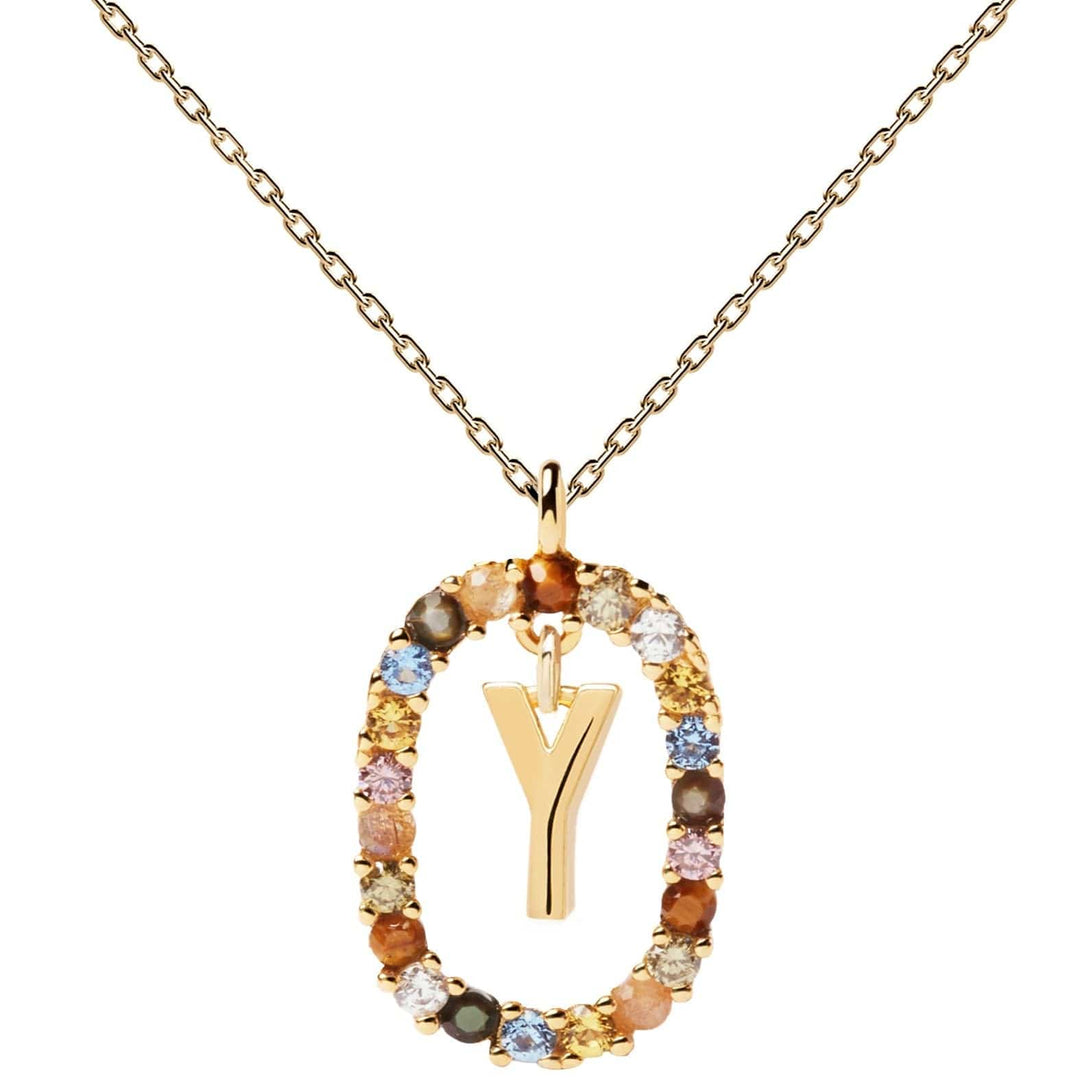 PDPaola Necklace PDPaola Letter 18k Gold Necklace Y Brand