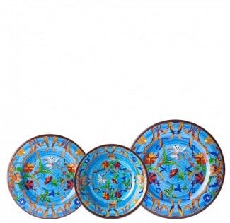 Mario Luca Giusti Plates Mario Luca Giusti Pancale Turquoise Dinner Plate Set of 12Pcs Brand