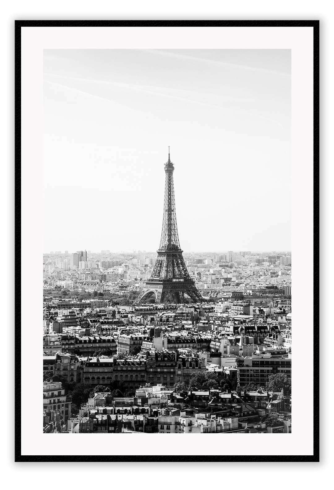 Canvas Print 50x70cm / Black Eiffel B&W Eiffel B&W Wall Art : Ready to hang framed artwork. Brand