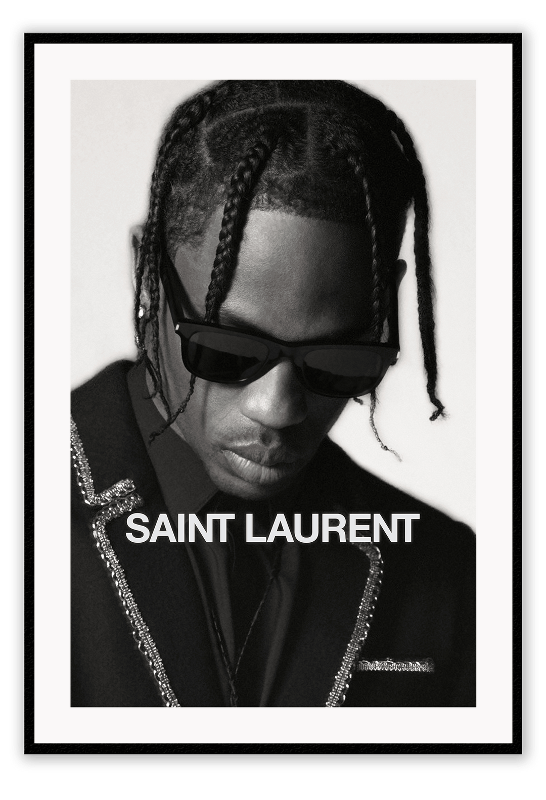 Canvas Print 50x70cm / Black Travis Scott Saint Laurent Travis Scott Saint Laurent Wall Art : Ready to hang framed artwork. Brand