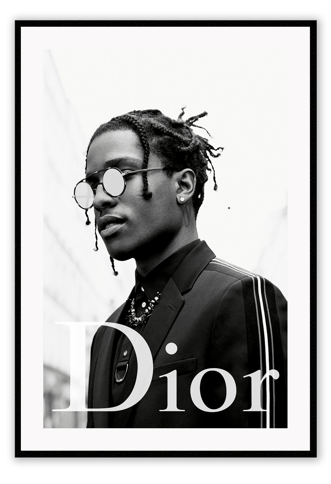 Canvas Prints 50x70cm / Black ASAP Rocky Dior ASAP Rocky Dior Wall Art : Ready to hang framed artwork. Brand