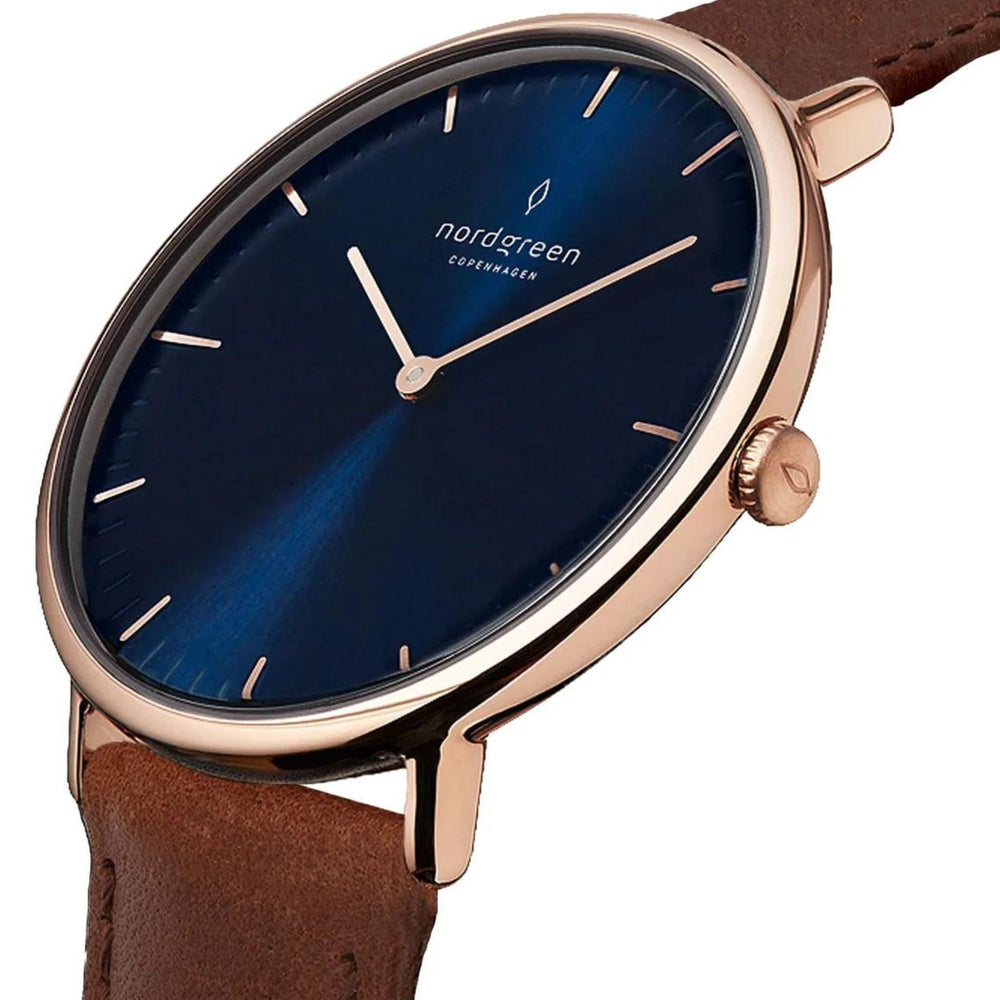 Nordgreen Quartz Watches Nordgreen Native 36mm Brown Leather Strap Watch Brand