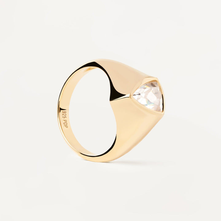 PDPaola Rings PDPaola Triangle Shimmer Stamp Ring Brand