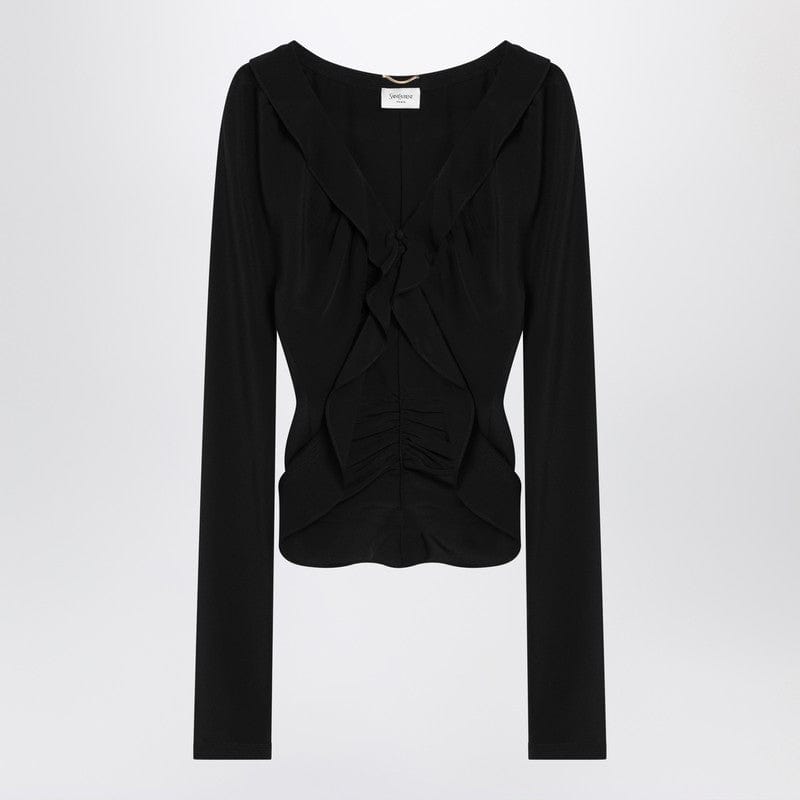 Saint Laurent Shirts 36 Saint Laurent Black ruffled blouse in silk Saint Laurent Black ruffled blouse in silk Brand