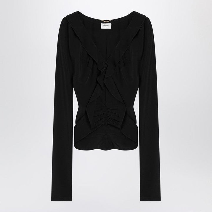 Saint Laurent Shirts 36 Saint Laurent Black ruffled blouse in silk Saint Laurent Black ruffled blouse in silk Brand