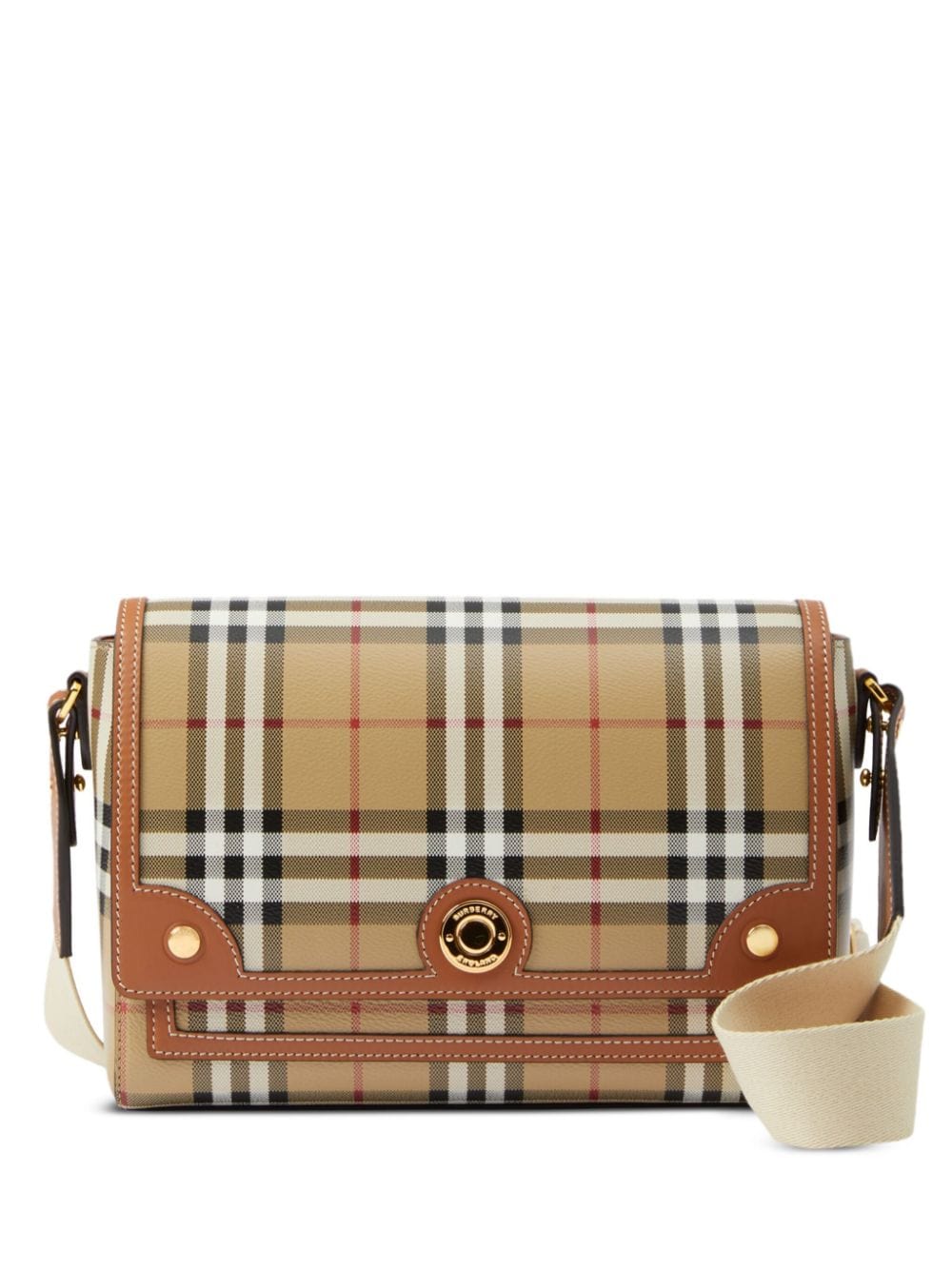 Burberry Shoulder UNI Burberry Bag Leather Brown Burberry Brown Leather Bag – Check Pattern & Gold Logo | ILG Brand