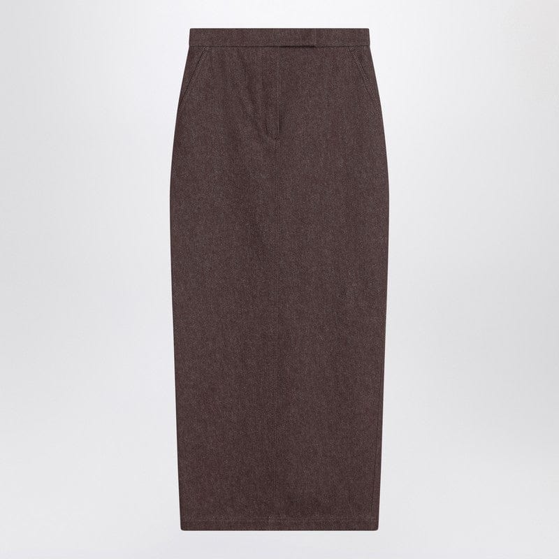 Max Mara Skirts 42 Max Mara Long brown skirt in denim effect Max Mara Long brown skirt in denim effect Brand