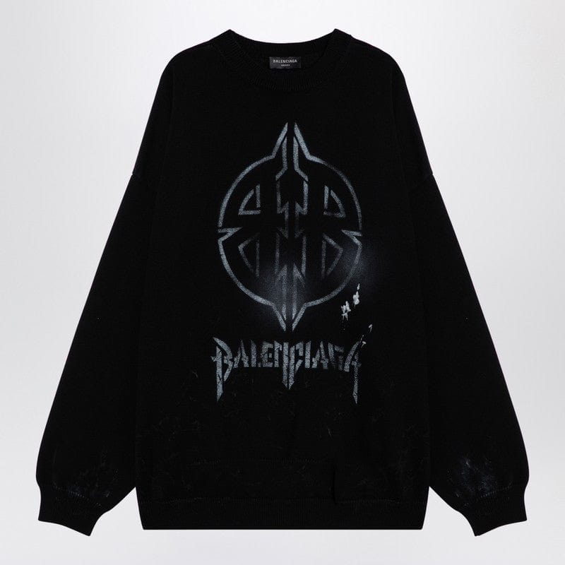 Balenciaga Topwear Balenciaga Black cotton blend jumper with print Balenciaga Black cotton blend jumper with print Brand