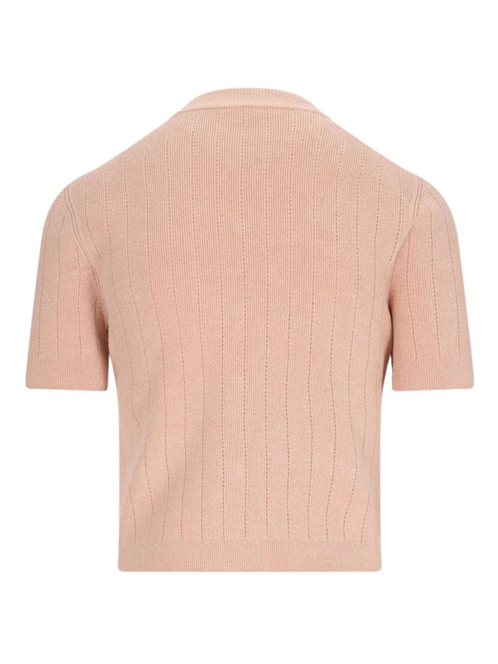 Balmain Topwear Balmain Button Sweater Balmain Light Pink Sweater Brand