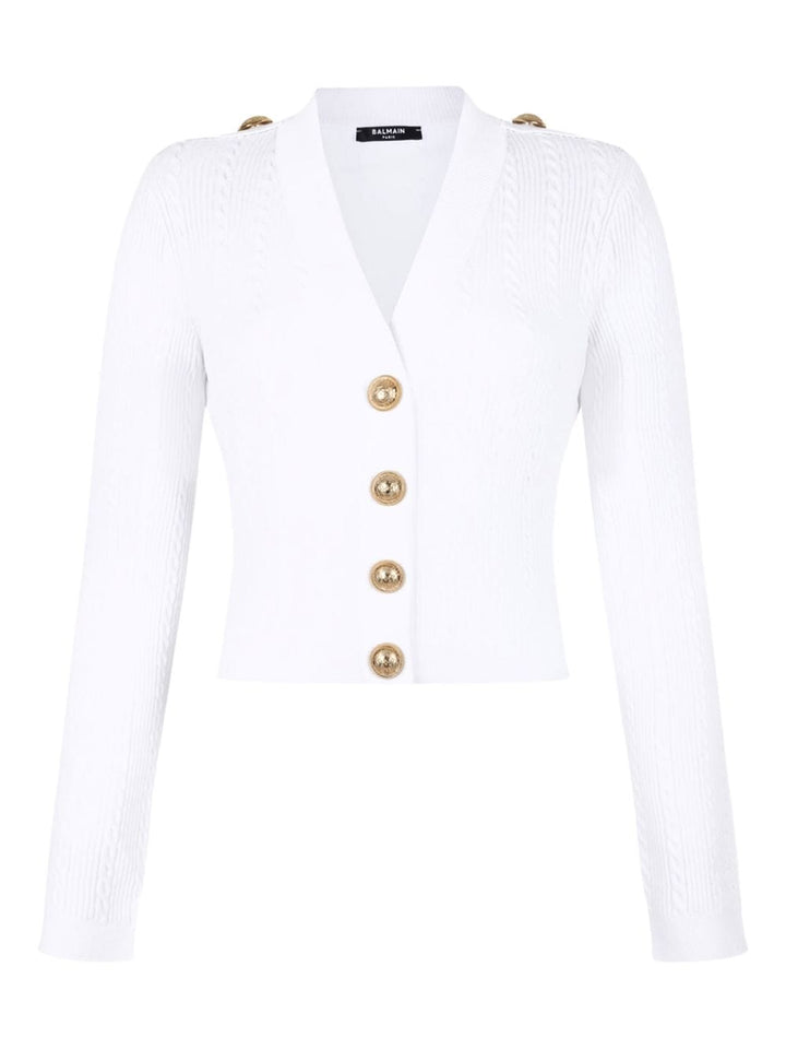 Balmain Topwear Balmain Sweaters White Balmain Sweaters White Brand