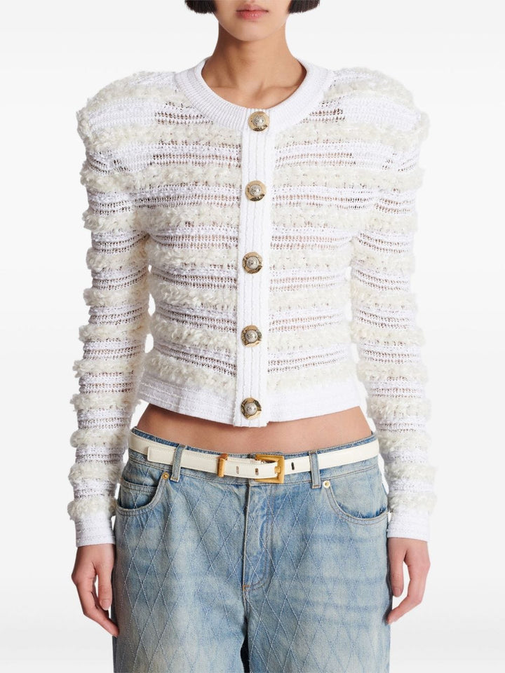 Balmain Topwear Balmain Sweaters White Balmain Sweaters White Brand