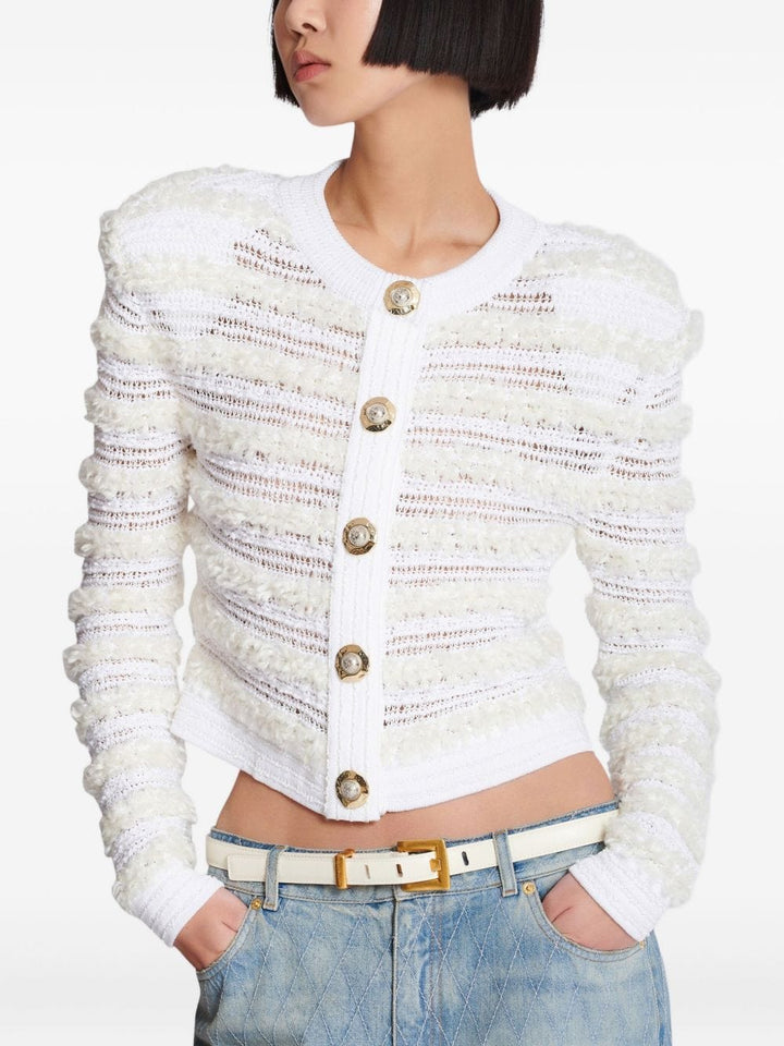 Balmain Topwear Balmain Sweaters White Balmain Sweaters White Brand