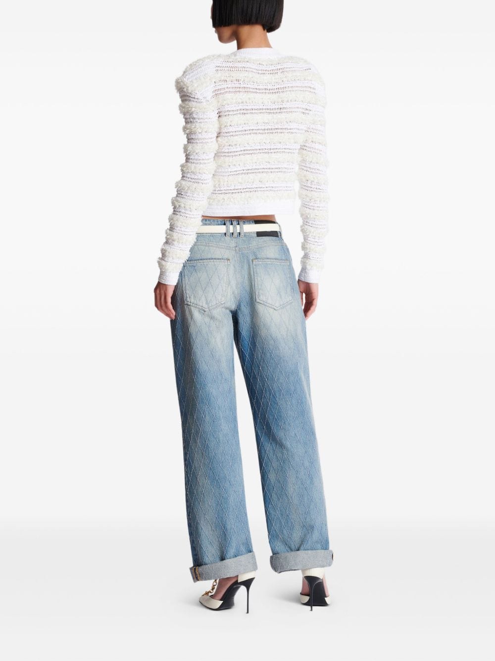 Balmain Topwear Balmain Sweaters White Balmain Sweaters White Brand