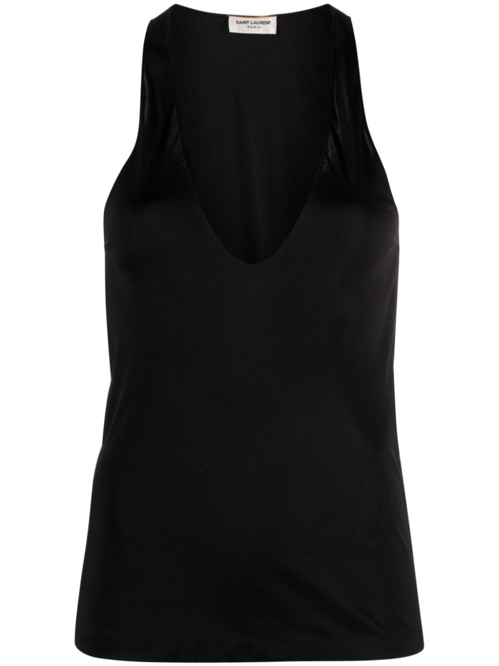 Saint Laurent Topwear 40 Saint Laurent Black Jersey Top Saint Laurent Black Deep Neckline Jersey Top at Italian Luxury group Brand