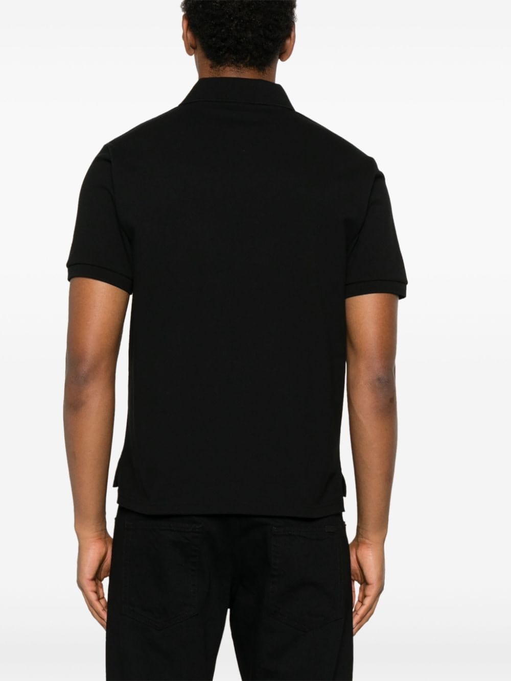 Saint Laurent Topwear S Saint Laurent T-shirts and Polos Black Saint Laurent Black Cassandre Logo Piqué Polo Shirt at Italian Luxury Group Brand