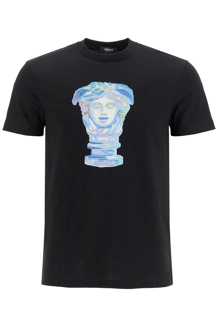 Versace Topwear Versace Medusa Gallery Embroidered T-shirt Versace Medusa Gallery Embroidered T-shirt Brand