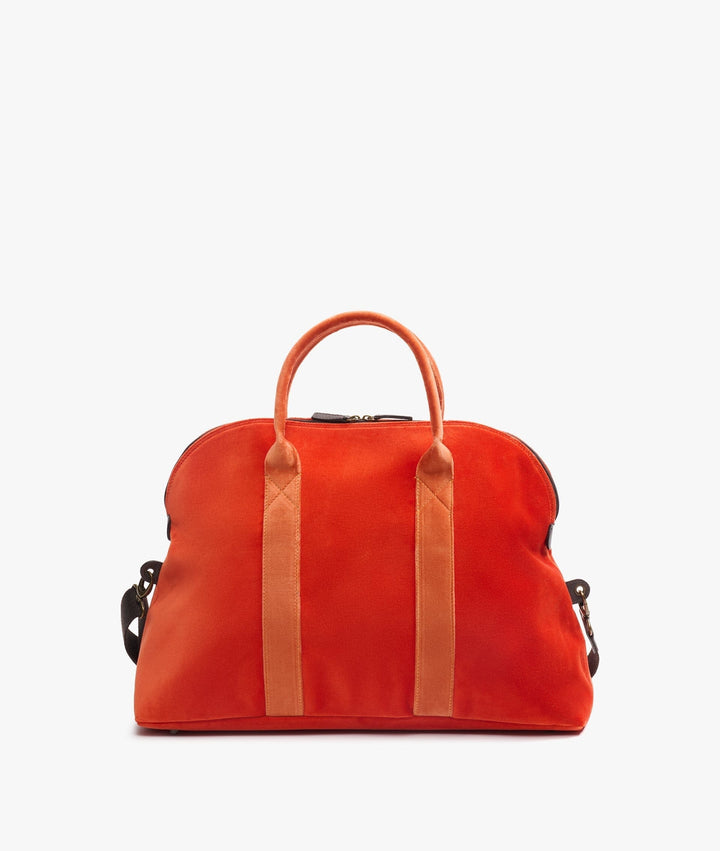 My Style Bags Travel Bags My Style Bags London Smart Twin Velvet Duffel Travel Bag in Orange for Women Brand