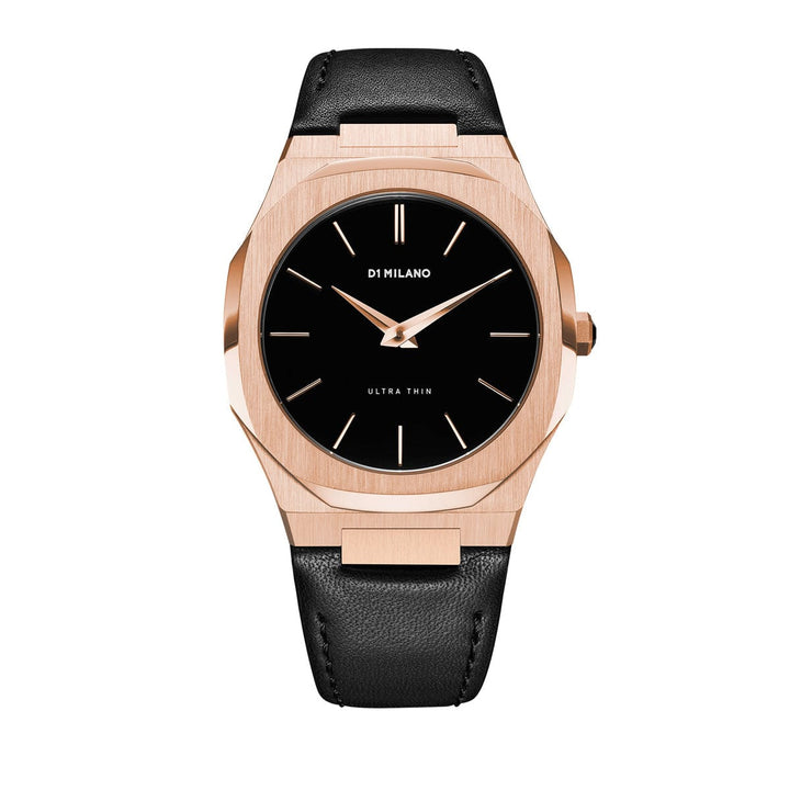 D1 Milano Watch D1 Milano Ultra Slim 40mm Rose Gold Leather Watch Brand